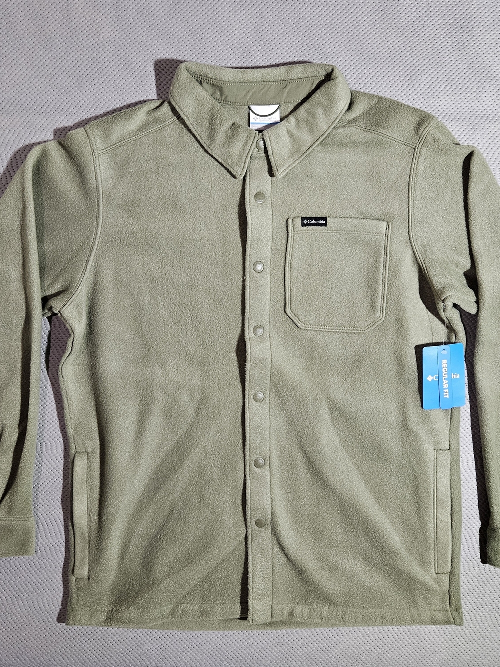 Columbia Olive Green Snap-Front Fleece Jacket